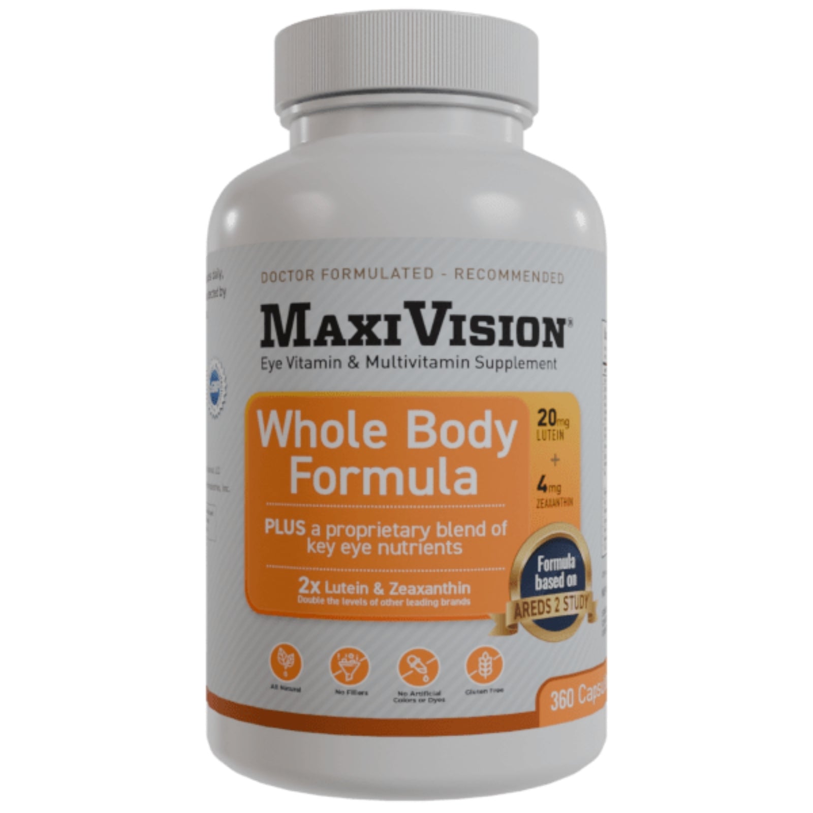 Lunovus, Maxivision Whole Body Formula, AREDS 2 Formula, 360 Capsules UPC 850014590246 | HiLife Vitamins